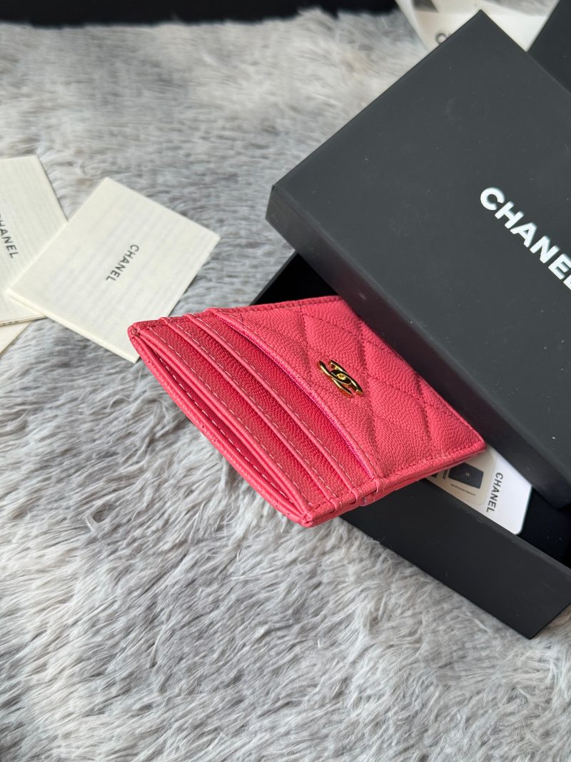 CC Carld Holder Pink Grain Calfskin 242686