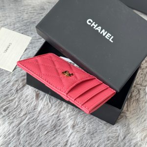 CC Carld Holder Pink Grain Calfskin 242686