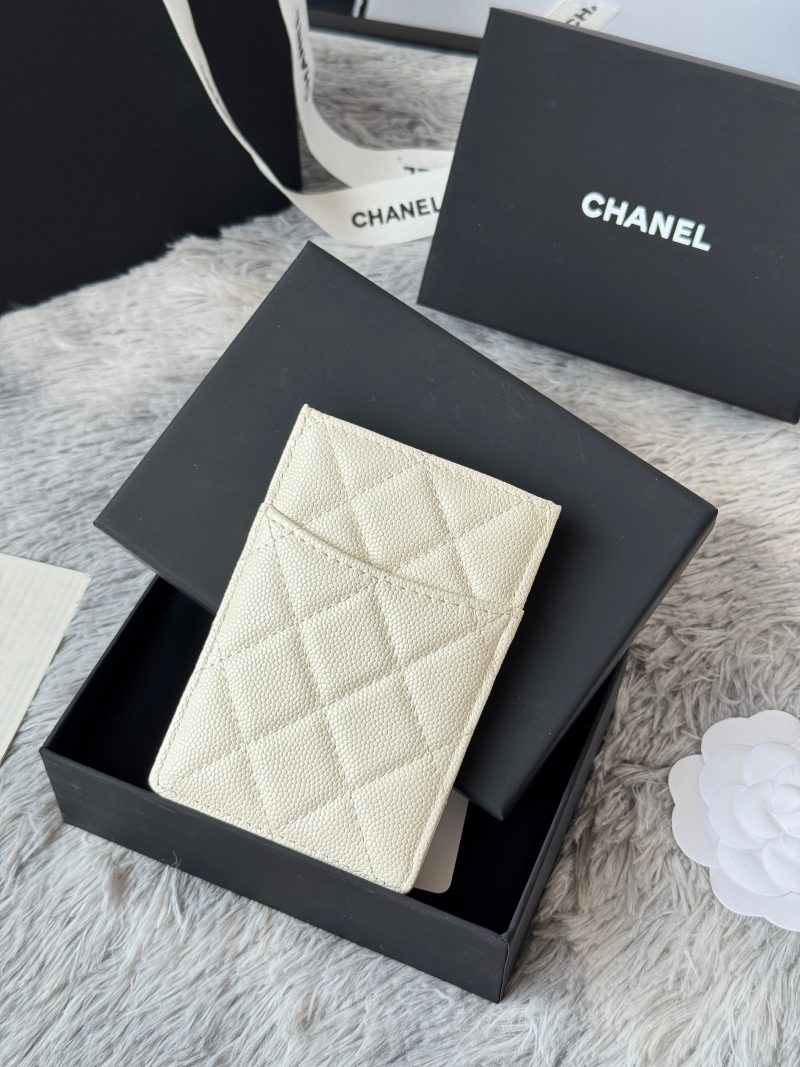 CC Carld Holder White Grain Calfskin 242688