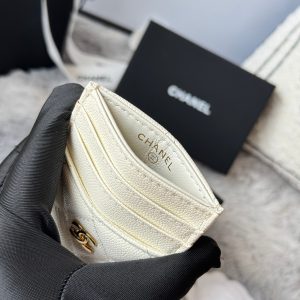 CC Carld Holder White Grain Calfskin 242688