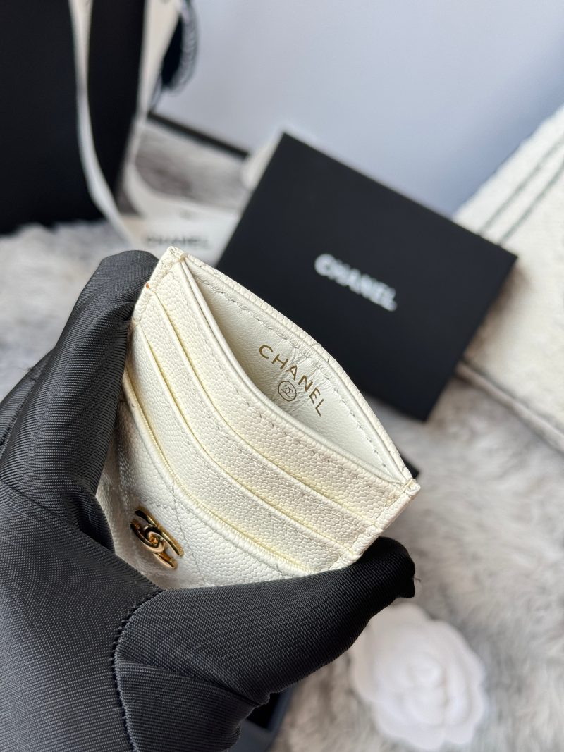 CC Carld Holder White Grain Calfskin 242688