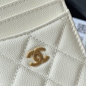 CC Carld Holder White Grain Calfskin 242688