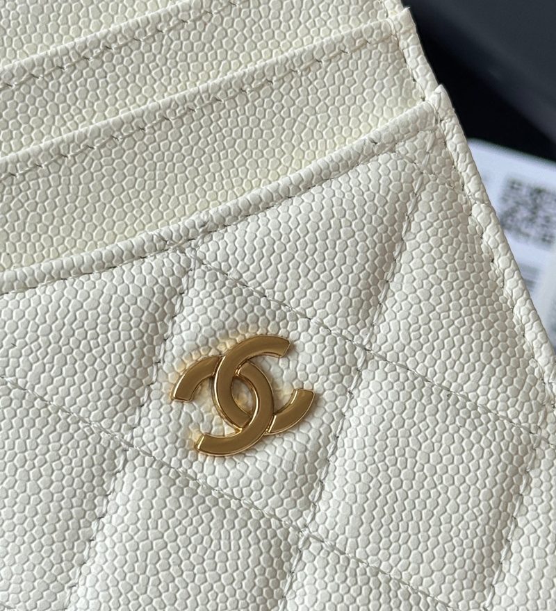 CC Carld Holder White Grain Calfskin 242688