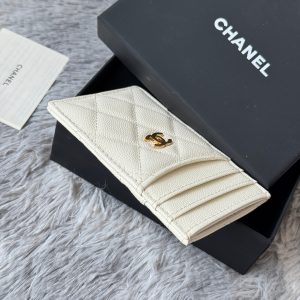 CC Carld Holder White Grain Calfskin 242688