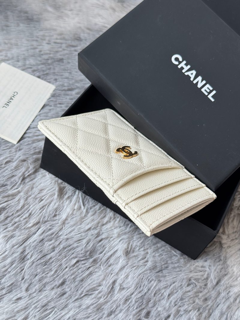 CC Carld Holder White Grain Calfskin 242688