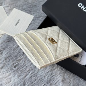 CC Carld Holder White Grain Calfskin 242688