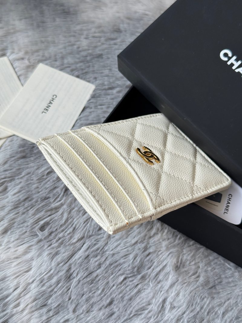 CC Carld Holder White Grain Calfskin 242688