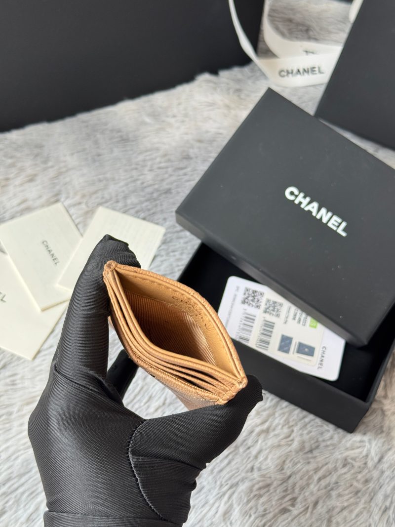 CC Carld Holder Beige Grain Calfskin 242694