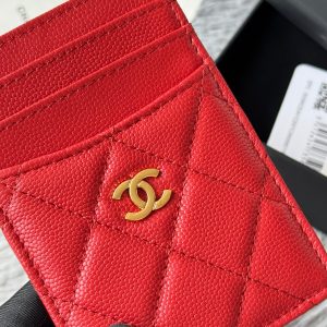 CC Carld Holder Red Grain Calfskin 242690