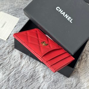 CC Carld Holder Red Grain Calfskin 242690