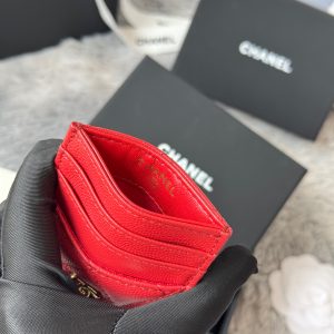 CC Carld Holder Red Grain Calfskin 242690