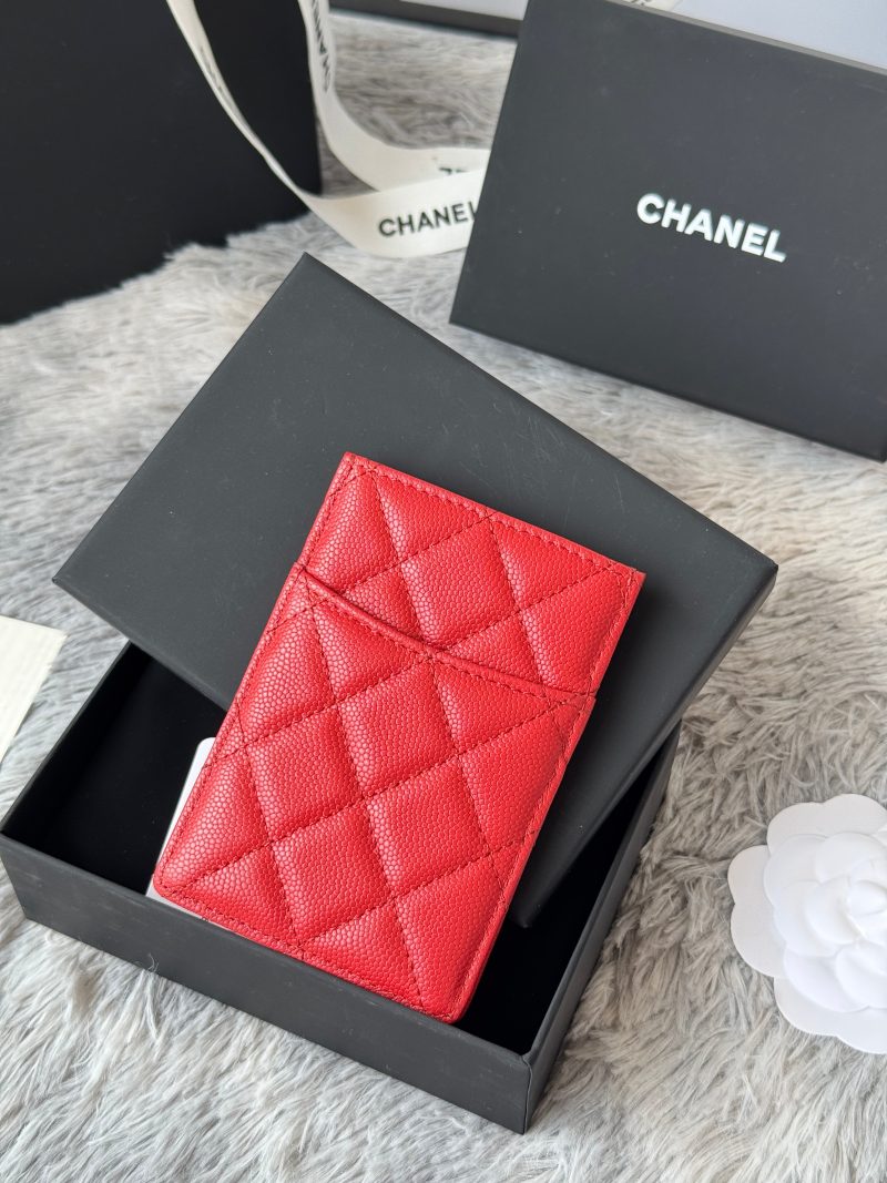 CC Carld Holder Red Grain Calfskin 242690