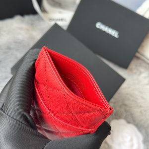 CC Carld Holder Red Grain Calfskin 242690