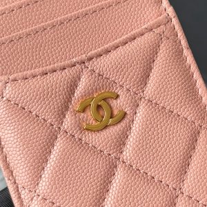 CC Carld Holder Light Pink Grain Calfskin 242692