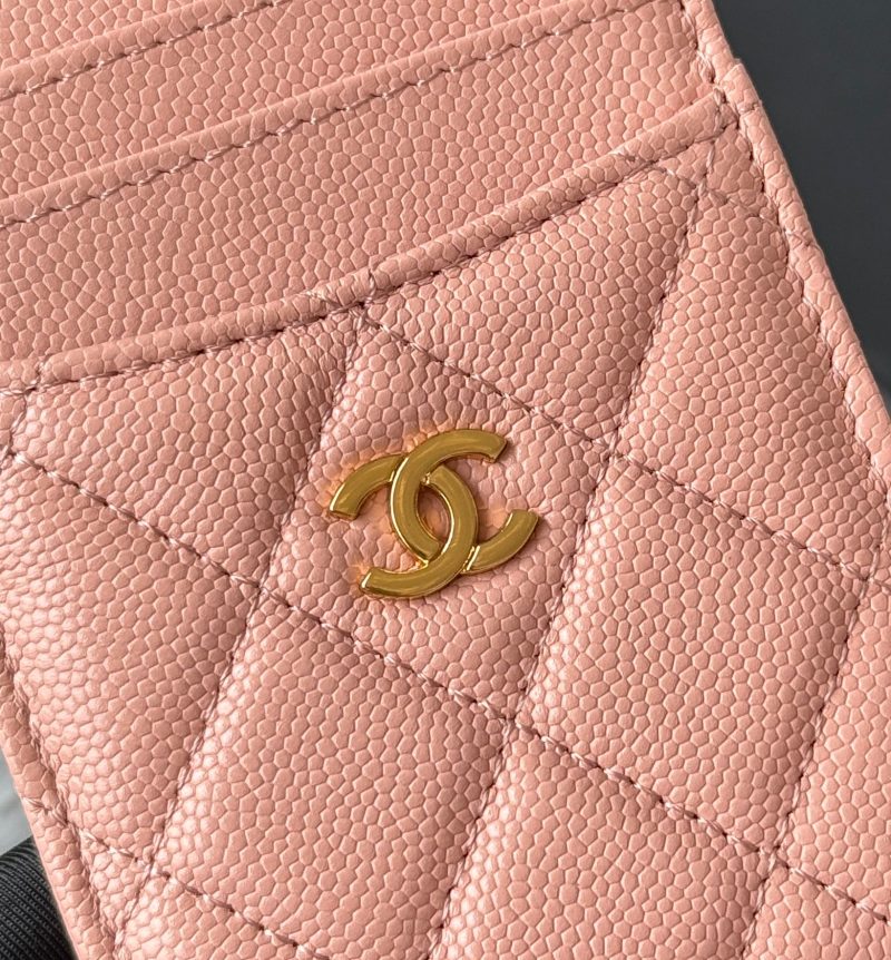 CC Carld Holder Light Pink Grain Calfskin 242692