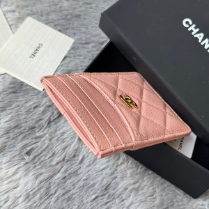 CC Carld Holder Light Pink Grain Calfskin 242692