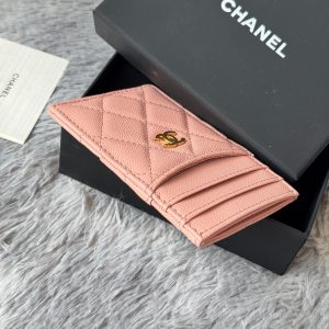 CC Carld Holder Light Pink Grain Calfskin 242692