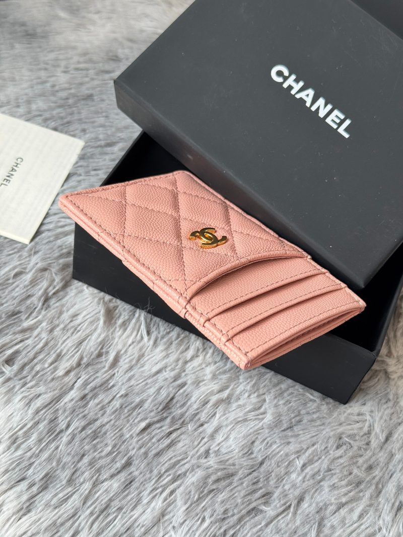CC Carld Holder Light Pink Grain Calfskin 242692