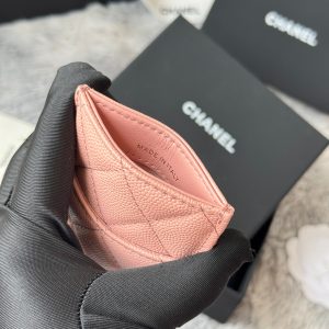 CC Carld Holder Light Pink Grain Calfskin 242692