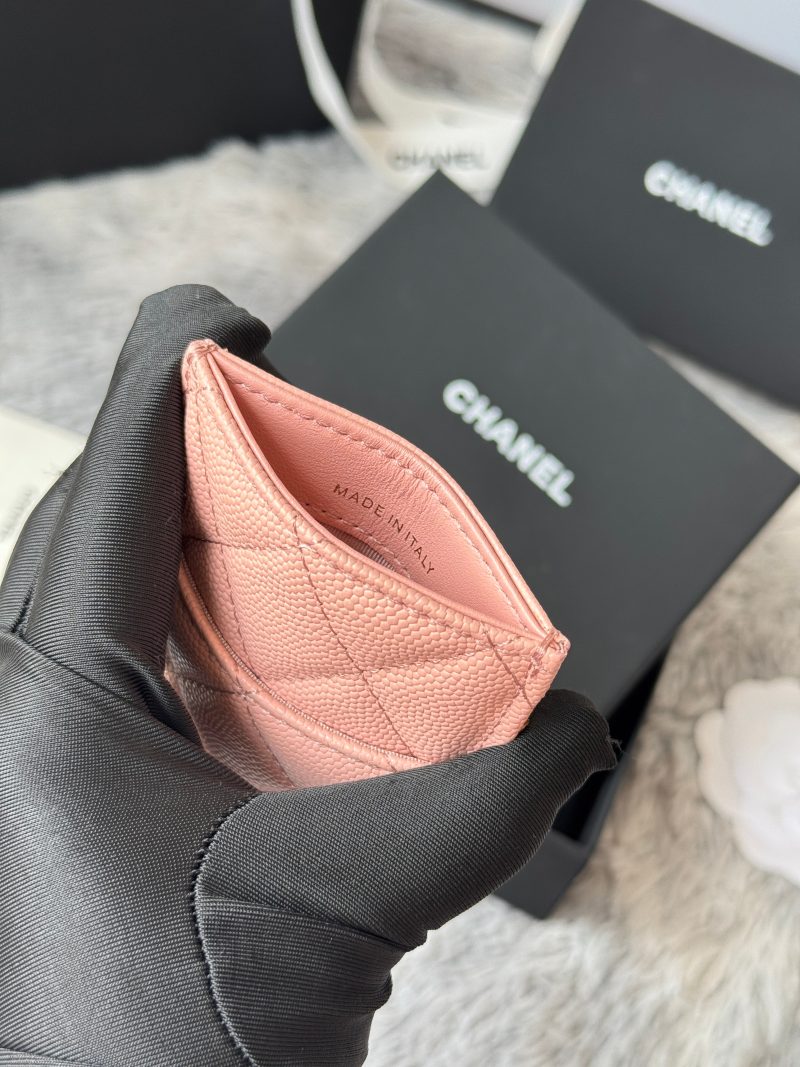 CC Carld Holder Light Pink Grain Calfskin 242692