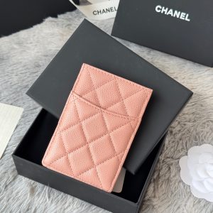 CC Carld Holder Light Pink Grain Calfskin 242692