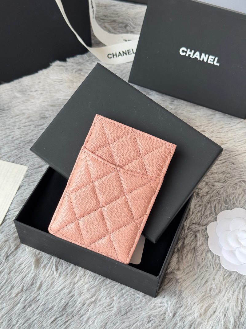 CC Carld Holder Light Pink Grain Calfskin 242692