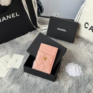 CC Carld Holder Light Pink Grain Calfskin 242692