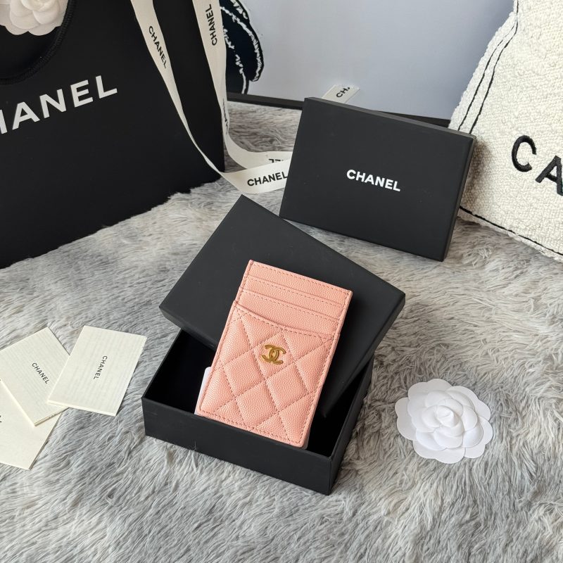 CC Carld Holder Light Pink Grain Calfskin 242692