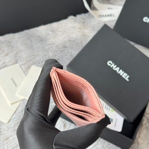 CC Carld Holder Light Pink Grain Calfskin 242692