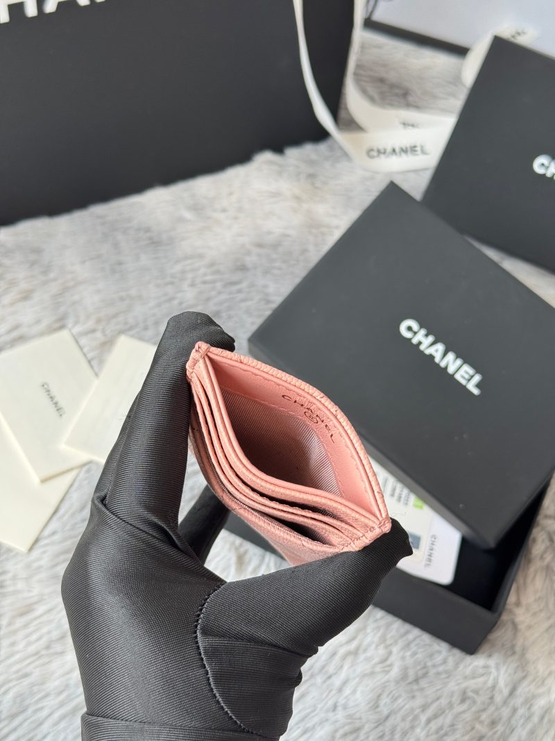 CC Carld Holder Light Pink Grain Calfskin 242692