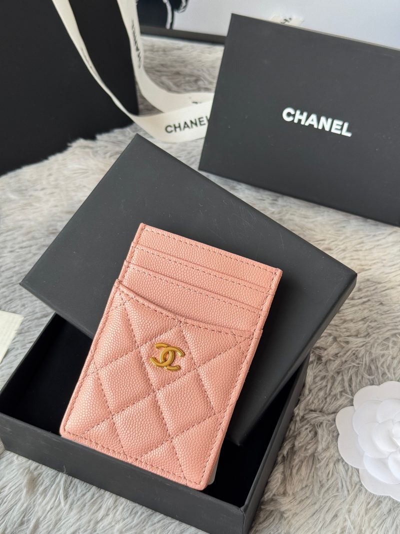 CC Carld Holder Light Pink Grain Calfskin 242692