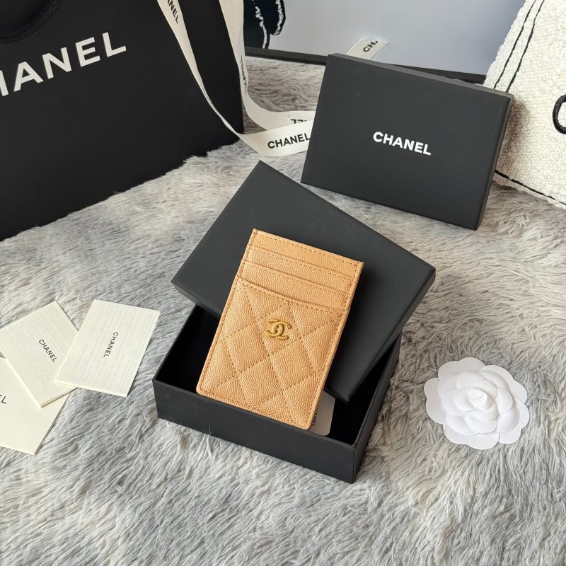 CC Carld Holder Beige Grain Calfskin 242694