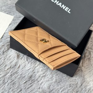 CC Carld Holder Beige Grain Calfskin 242694