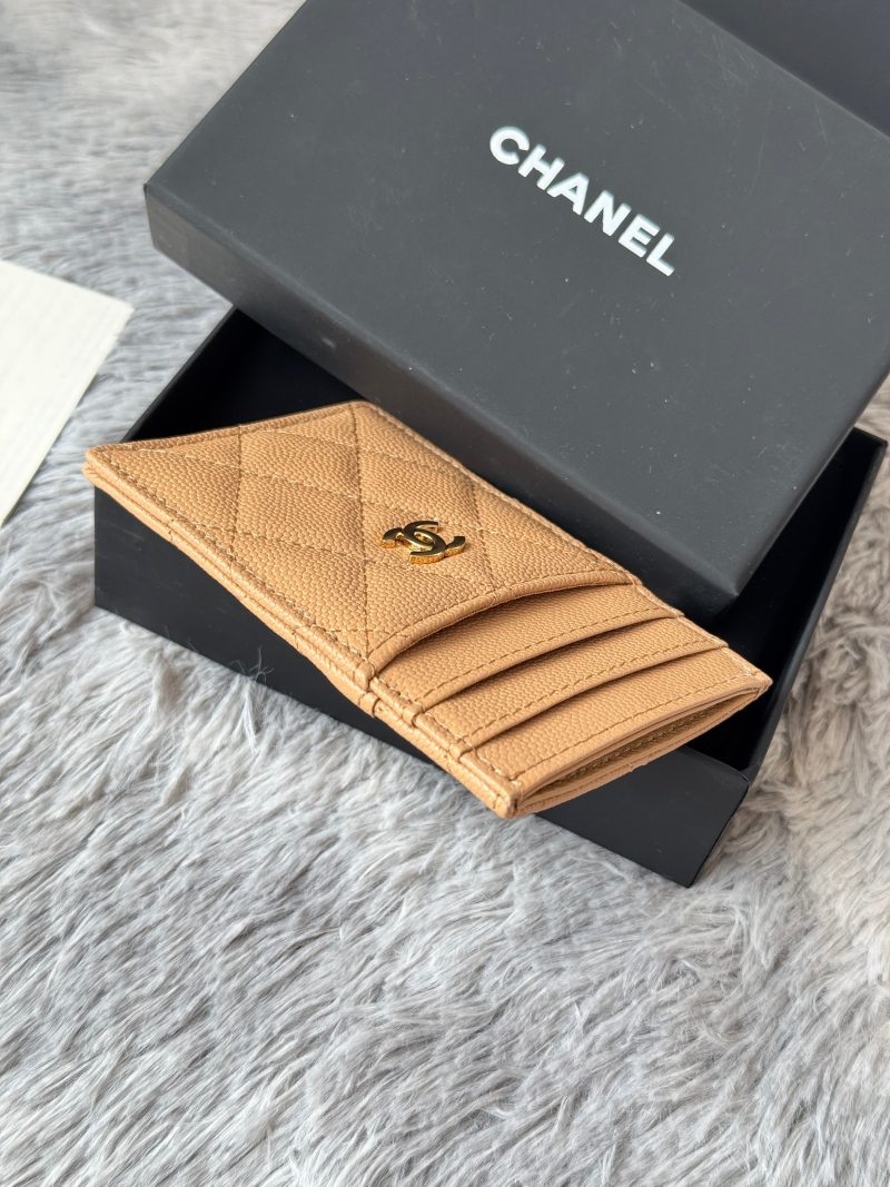 CC Carld Holder Beige Grain Calfskin 242694