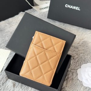 CC Carld Holder Beige Grain Calfskin 242694