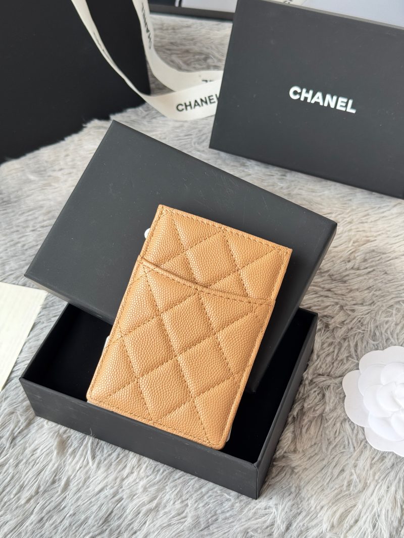 CC Carld Holder Beige Grain Calfskin 242694