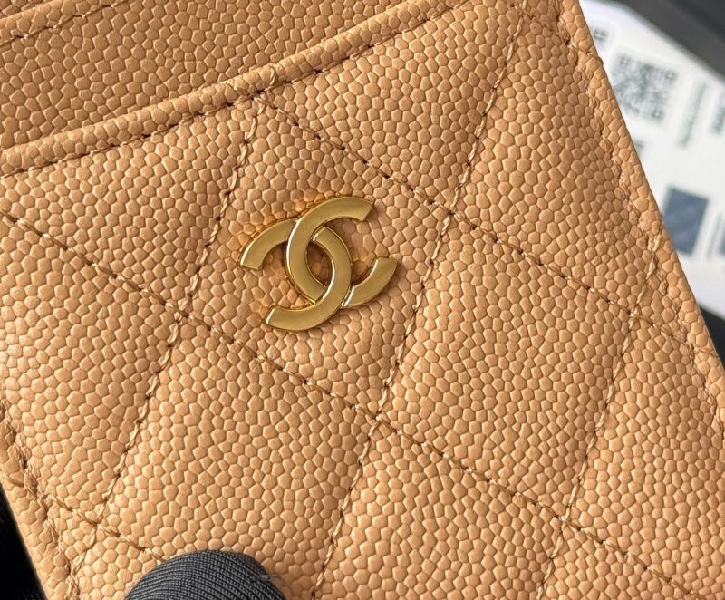 CC Carld Holder Beige Grain Calfskin 242694