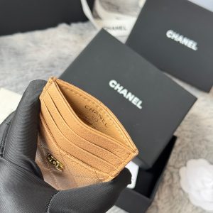 CC Carld Holder Beige Grain Calfskin 242694