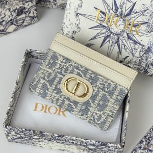 CD 30 Montaigne Freesia Card Holder 10cm White Grey Jacquard