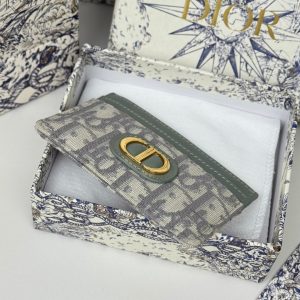 CD 30 Montaigne Freesia Card Holder 10cm Grayish Jacquard