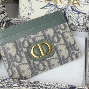CD 30 Montaigne Freesia Card Holder 10cm Grayish Jacquard