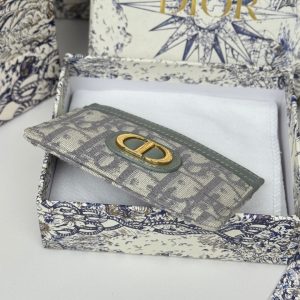 CD 30 Montaigne Freesia Card Holder 10cm Grayish Jacquard