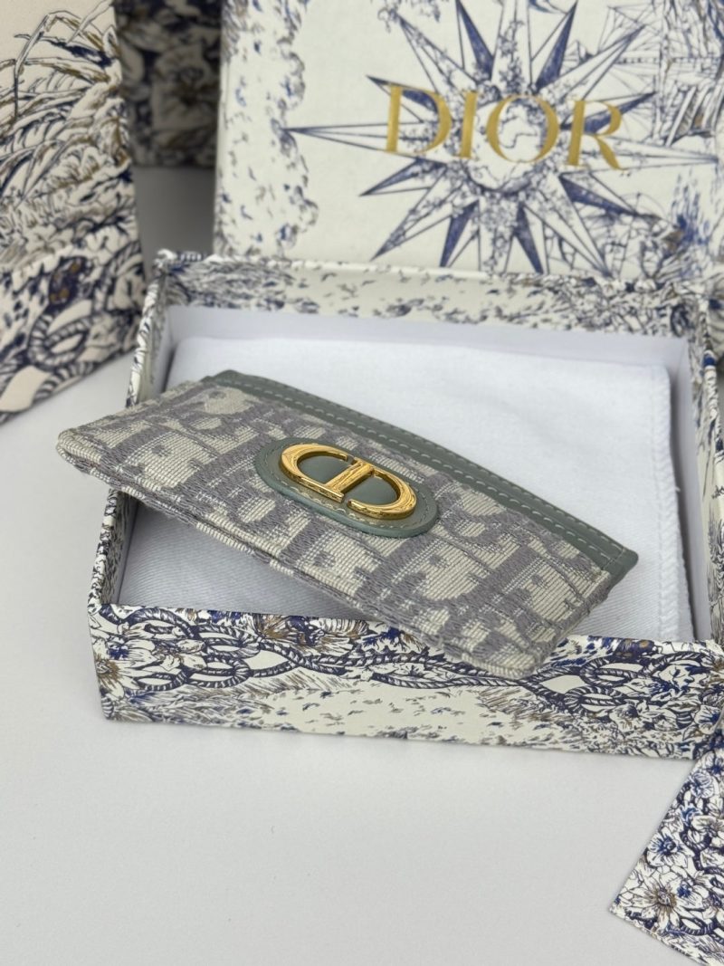 CD 30 Montaigne Freesia Card Holder 10cm Grayish Jacquard