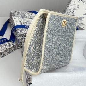 CD 30 Montaigne Dea Pouch 26cm White Blue Jacquard 258615