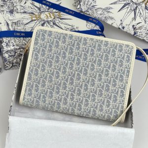 CD 30 Montaigne Dea Pouch 26cm White Blue Jacquard 258615