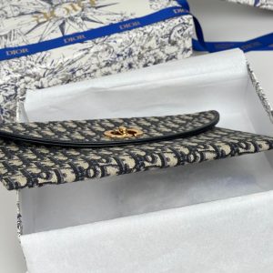 CD 30 Montaigne Avenue Pouch with Flap 30cm Blue Jacquard