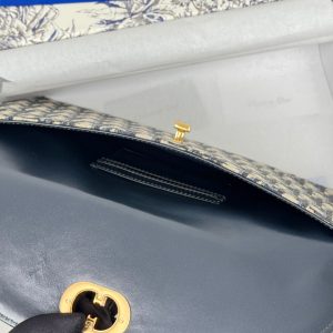 CD 30 Montaigne Avenue Pouch with Flap 30cm Blue Jacquard