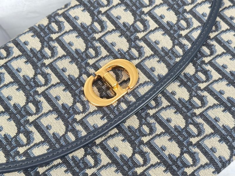 CD 30 Montaigne Avenue Pouch with Flap 30cm Blue Jacquard