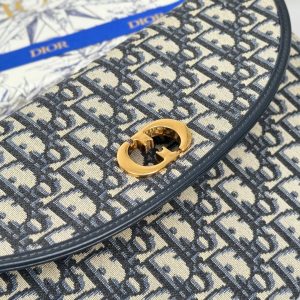 CD 30 Montaigne Avenue Pouch with Flap 30cm Blue Jacquard