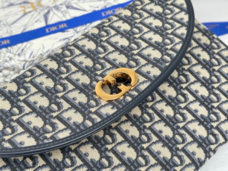 CD 30 Montaigne Avenue Pouch with Flap 30cm Blue Jacquard